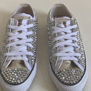 NEW!  CONVERSE CHUCK TAYLOR’S EMBELLISHED WITH RHINESTONES BY DANICE HILLARY